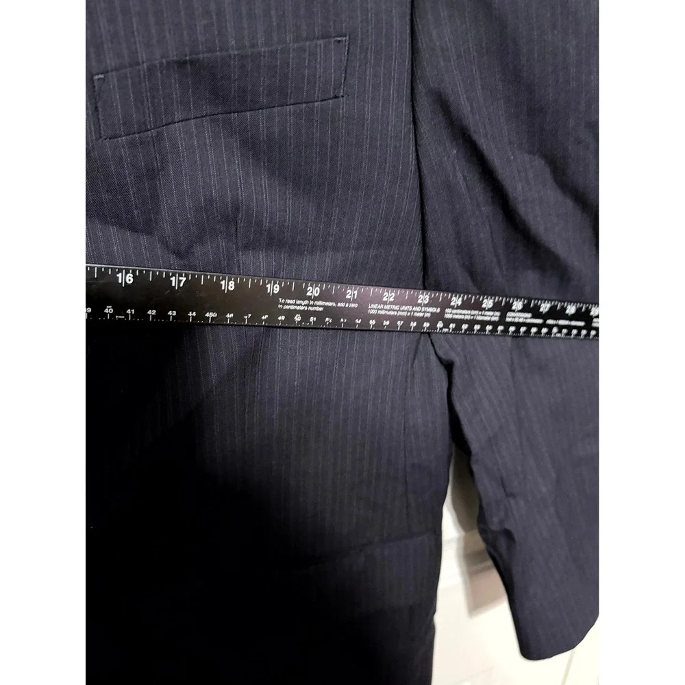 Joseph & Feiss Suit Jacket Mens 44R Navy Blue Pinstripe Two Button Blazer